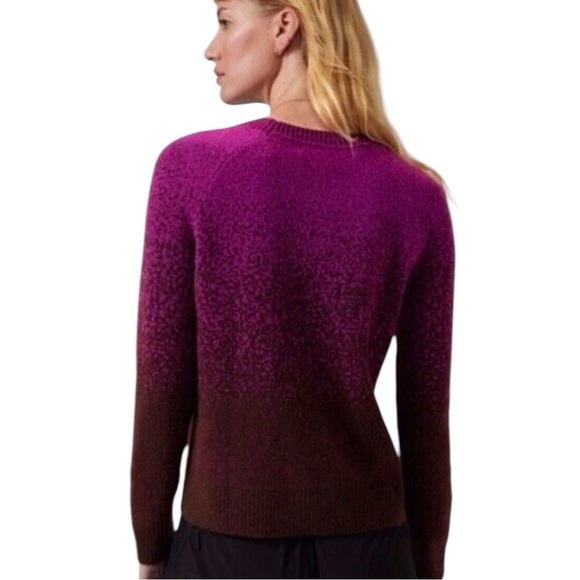 ATHLETA Hawthorn Textured Ombre Wool Blend Sweater in Pink/Purple Size Medium - Picture 2 of 8